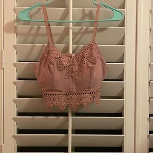 Miss small peach cropped tank top